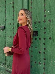 Vestido Midi Vino |Bonaire - Moitte invitada