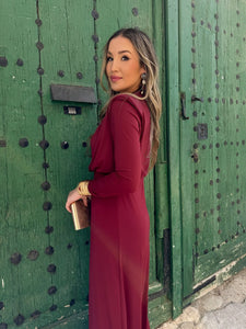 Vestido Midi Vino |Bonaire - Moitte invitada