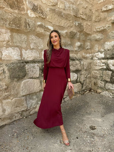 Vestido Midi Vino |Bonaire - Moitte invitada