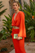 Vestido escote cruzado pomelo | Gloria - MOITTE