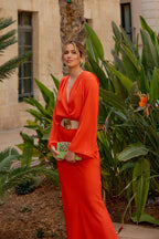 Vestido escote cruzado pomelo | Gloria - MOITTE